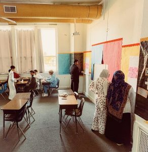Students in a classroom.