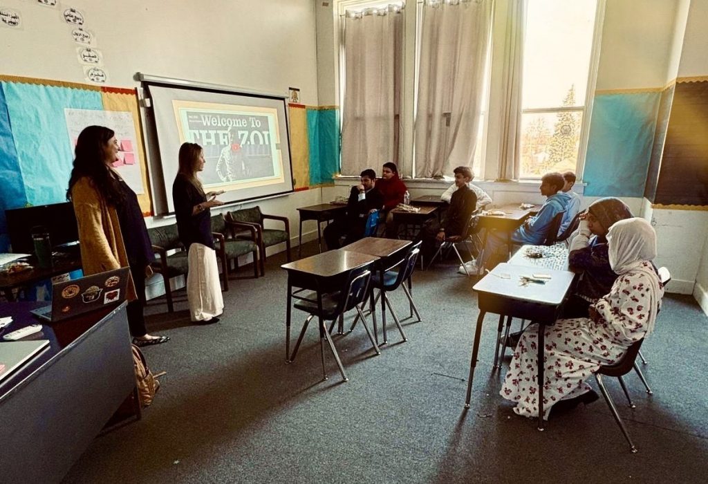 Students in a classroom.