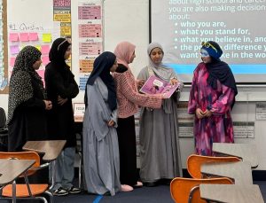 Students reading.